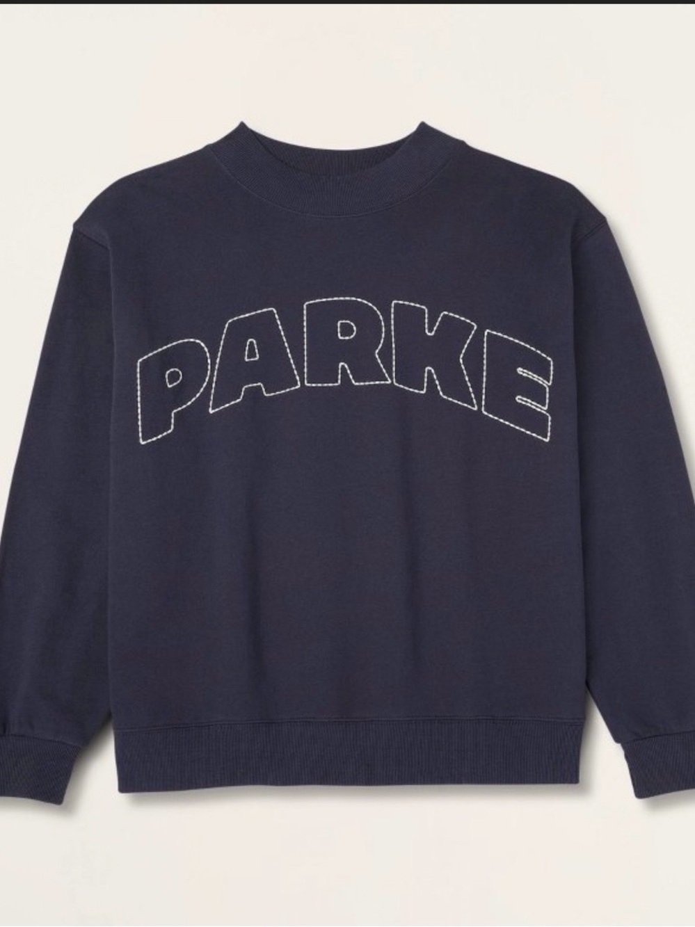 PARKE x Target Women's Mockneck Pullover Sweatshirt - Navy Blue L/XL